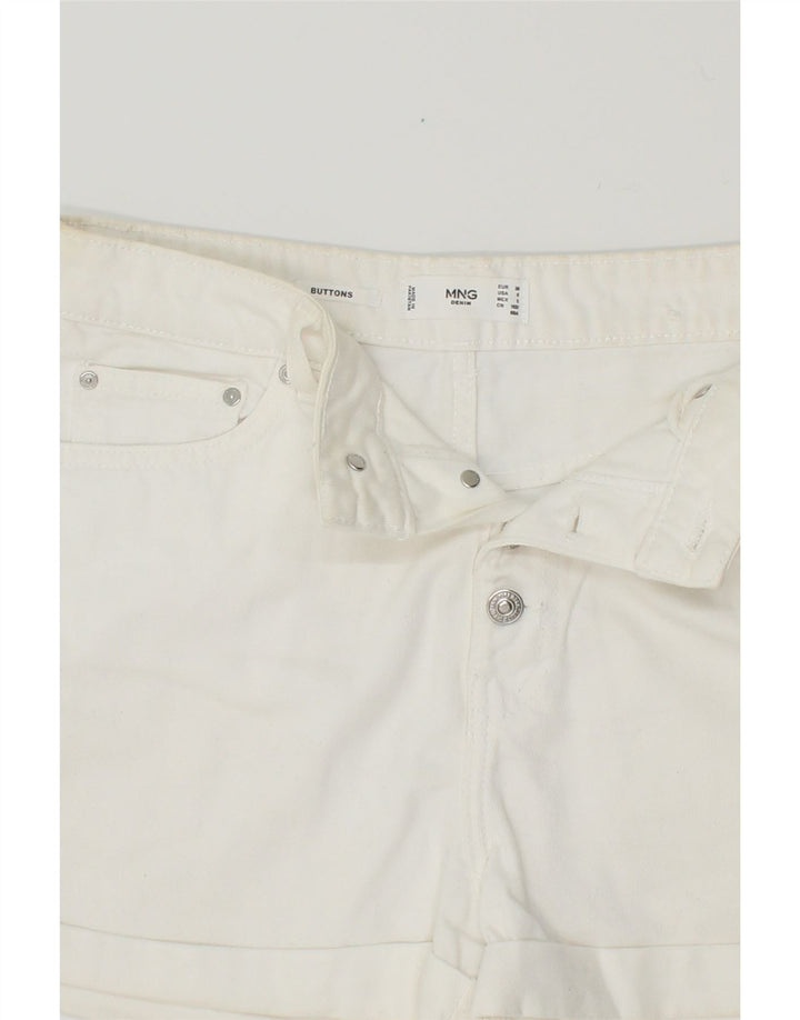 MNG Womens Denim Shorts EU 38 Medium W30  White Cotton Vintage MNG and Second-Hand MNG from Messina Hembry 