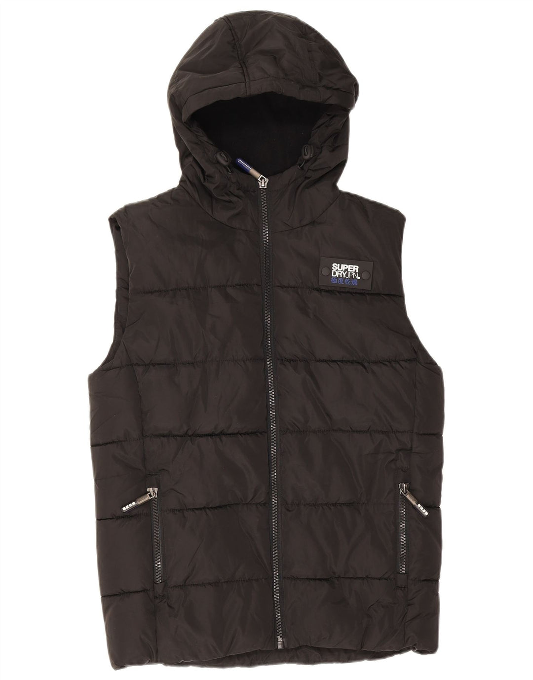 Superdry Ανδρική κουκούλα με επένδυση Gilet UK 36 Μικρός Μαύρος Πολυεστέρας