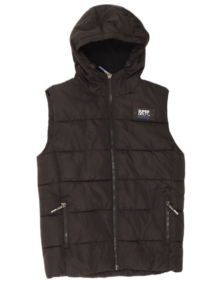 Superdry Ανδρική κουκούλα με επένδυση Gilet UK 36 Μικρός Μαύρος Πολυεστέρας