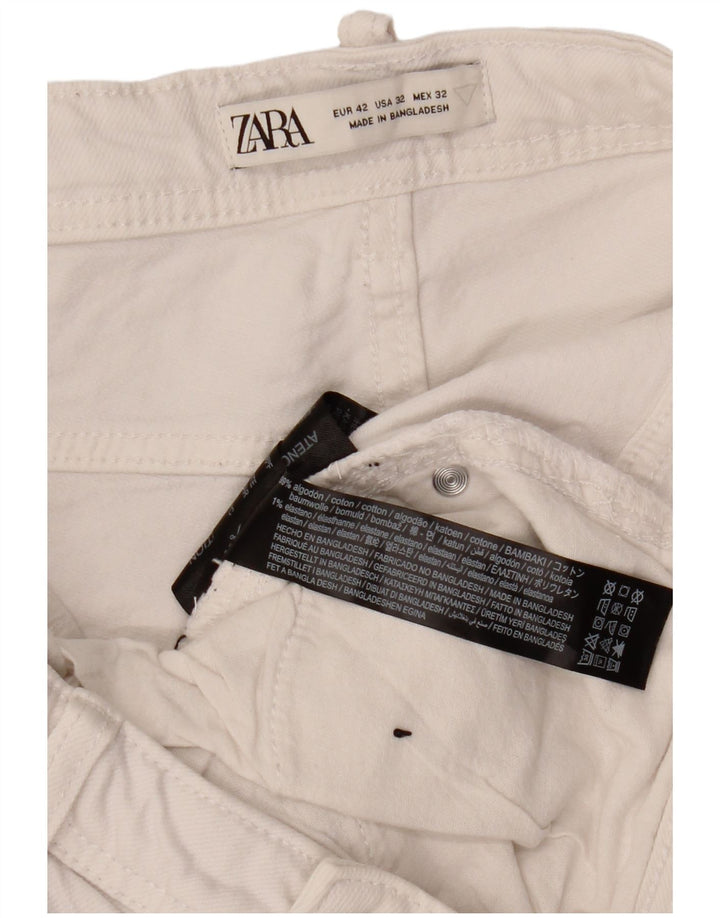 Zara Ανδρικό τζιν σορτς EU 42 Large W32 Λευκό βαμβακερό