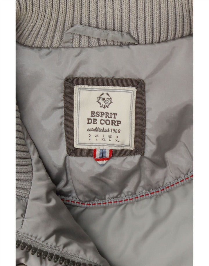 Esprit Γυναικείο padded Gilet UK 16 Large Grey Polyester