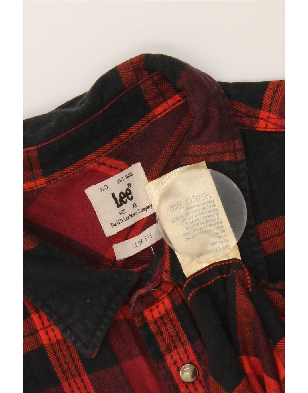 Ανδρικό φανελένιο πουκάμισο Western Slim Fit, μεσαίο κόκκινο βαμβακερό