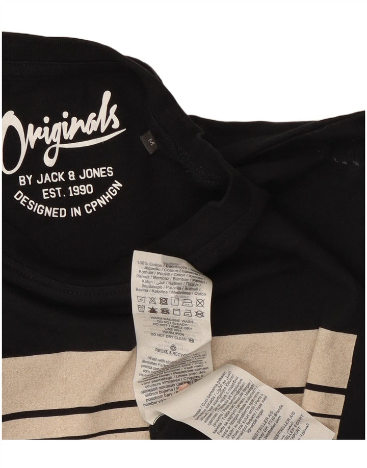 Jack & Jones Ανδρικό γραφικό T-Shirt Top Μεσαίο μαύρο βαμβακερό
