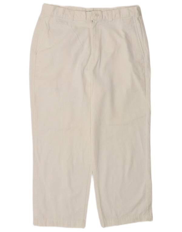 Dockers Womens Loose Fit Capri Trousers US 12 Large W30 L23 White Cotton