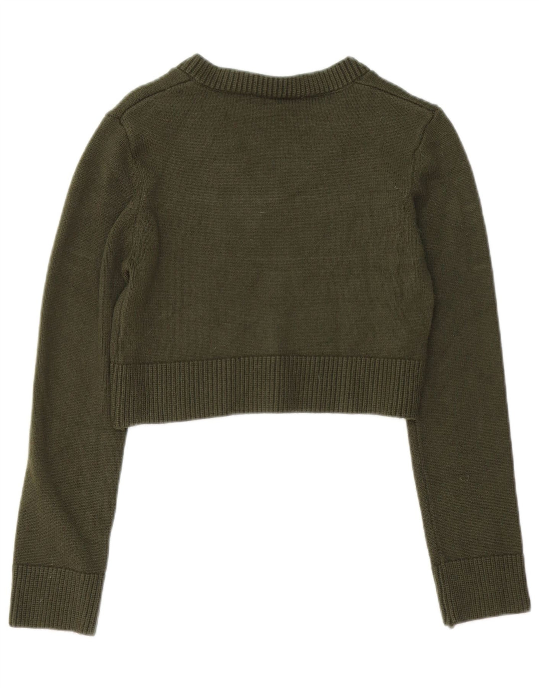 Zara Γυναικείο πουλόβερ Crop Jumper UK 12 Medium Green Viscose