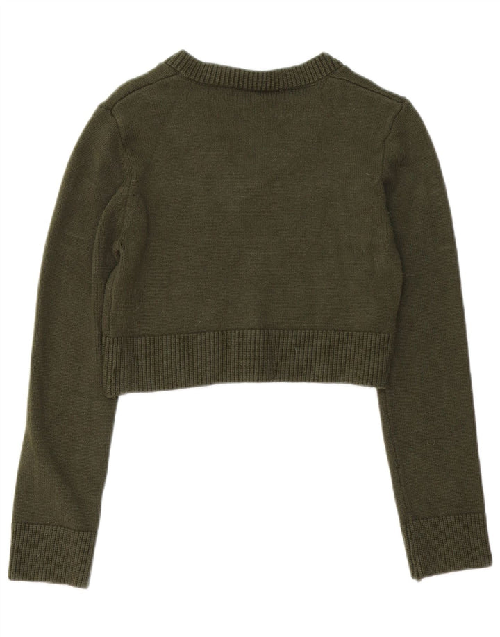 Zara Γυναικείο πουλόβερ Crop Jumper UK 12 Medium Green Viscose