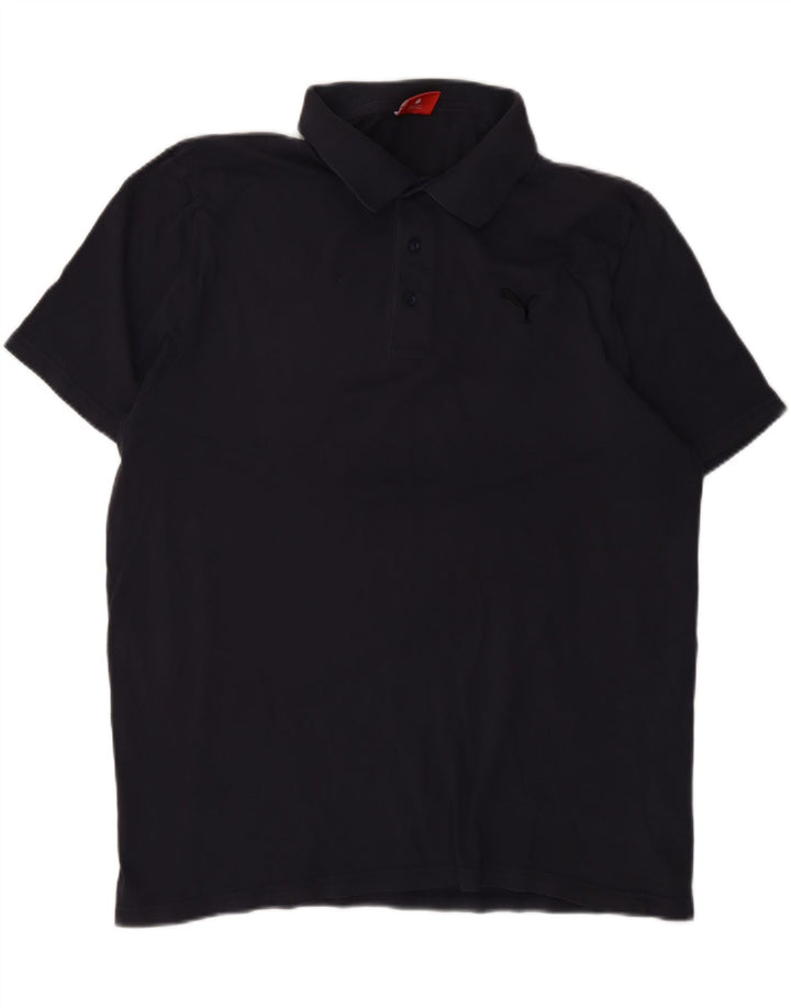 PUMA Mens Polo Shirt XL Navy Blue Cotton Vintage Puma and Second-Hand Puma from Messina Hembry 