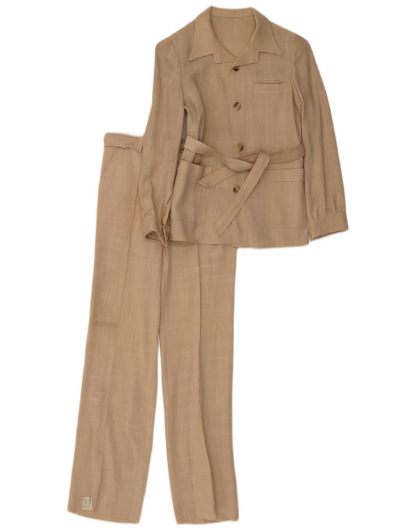 Vintage γυναικεία φόρμα 2 κουμπιών IT 36 XS W26 L30 μπεζ βισκόζη