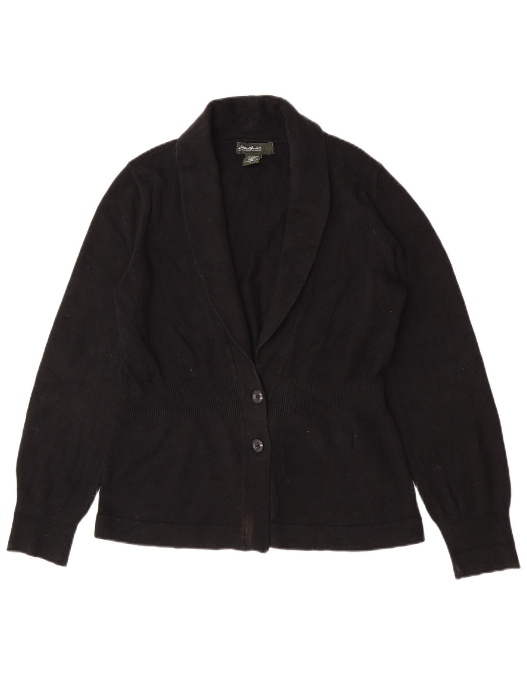 Γυναικείο πουλόβερ με ζακέτα Eddie Bauer UK 14 μεσαίο μαύρο βαμβακερό