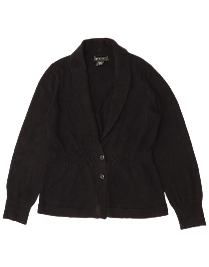 Γυναικείο πουλόβερ με ζακέτα Eddie Bauer UK 14 μεσαίο μαύρο βαμβακερό