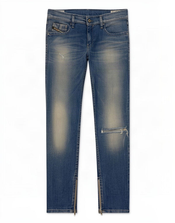 Diesel Womens Distressed Slim Jeans W29 L29 Blue Cotton