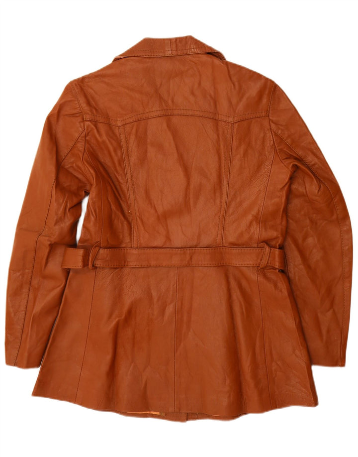 Vintage Γυναικείο Δερμάτινο Μπουφάν UK 14 Δερμάτινο Μεσαίο Καφέ