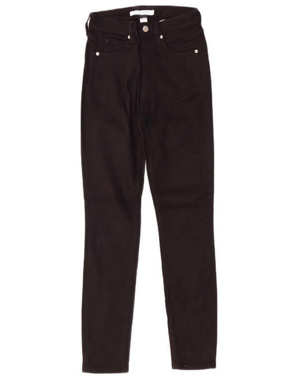 CALVIN KLEIN Womens High Waist Slim Jeans W26 L30  Black Cotton
