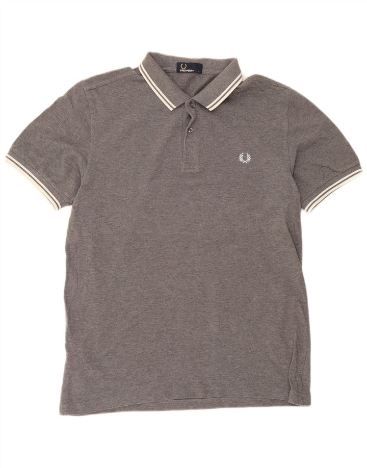 Fred Perry Ανδρικό πουκάμισο πόλο με μεγάλο γκρι βαμβάκι