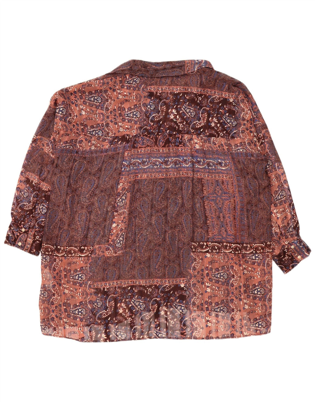Zara Γυναικείο πουκάμισο Oversized Μπλούζα UK 14 Medium πολύχρωμο Paisley