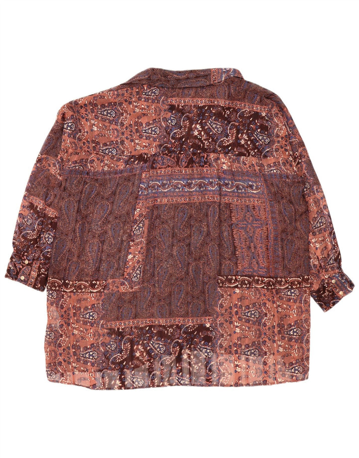 Zara Γυναικείο πουκάμισο Oversized Μπλούζα UK 14 Medium πολύχρωμο Paisley