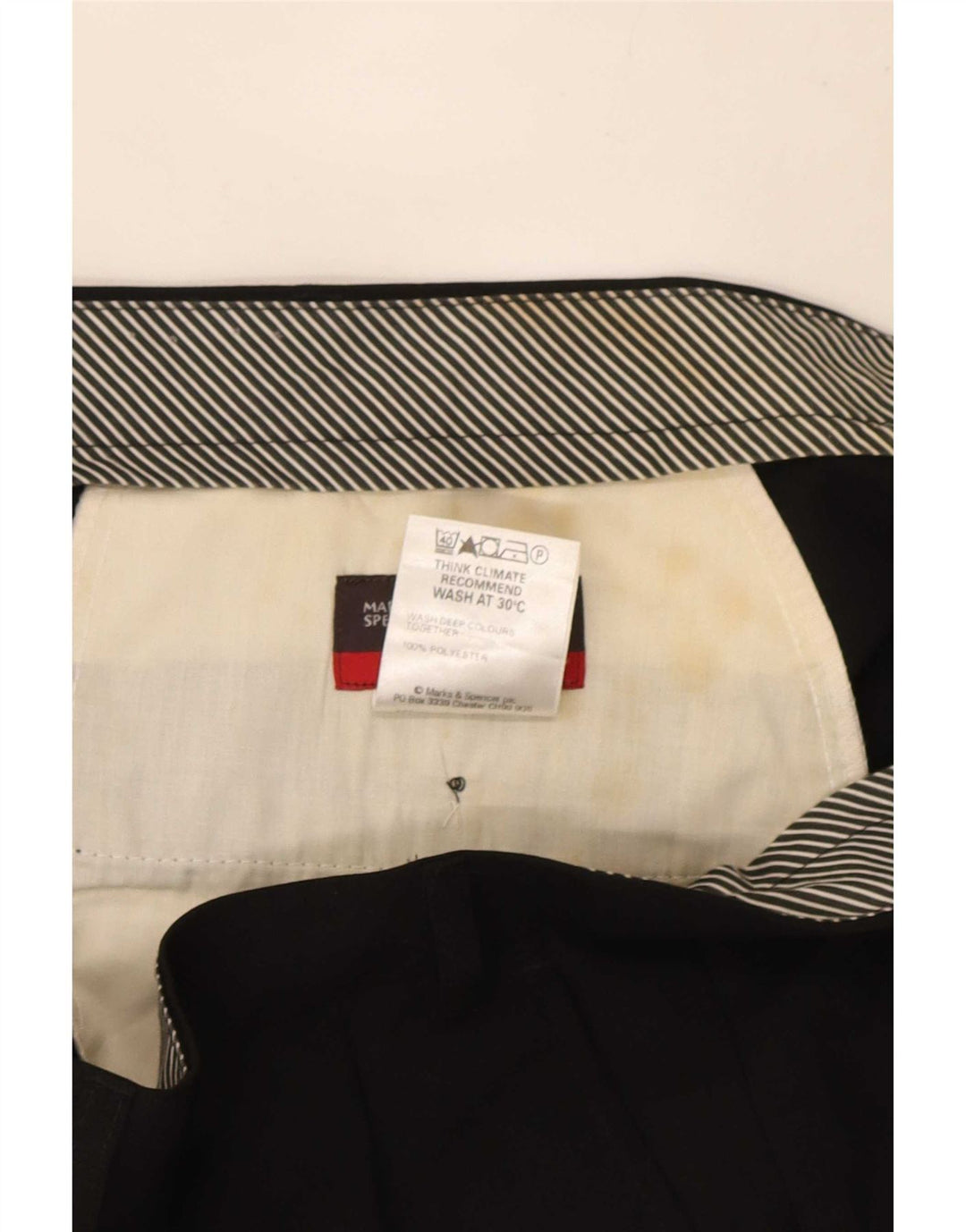 Marks & Spencer Ανδρικό παντελόνι με καρφίτσα W40 L33 Μαύρο πολυεστέρα
