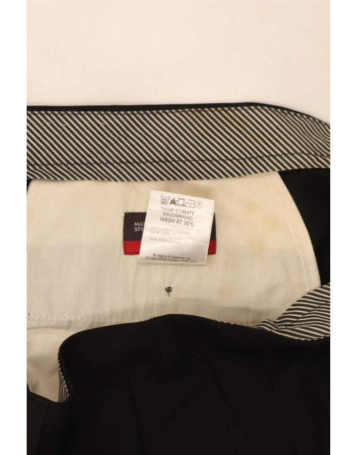 Marks & Spencer Ανδρικό παντελόνι με καρφίτσα W40 L33 Μαύρο πολυεστέρα