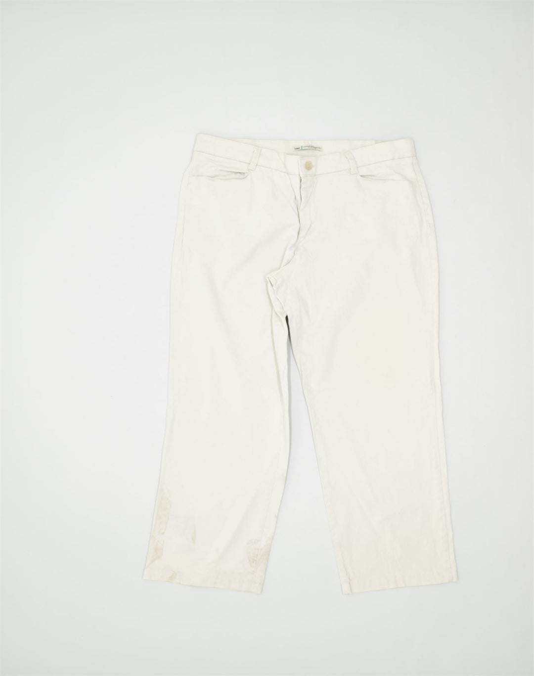 LEE Womens Casual Trousers W36 L30 Off White Cotton | Vintage | Thrift | Second-Hand | Used Clothing | Messina Hembry 