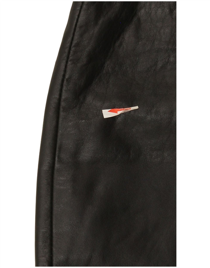 Vintage Γυναικεία Μίνι Δερμάτινη Φούστα IT 44 Medium W26 Μαύρη Δερμάτινη