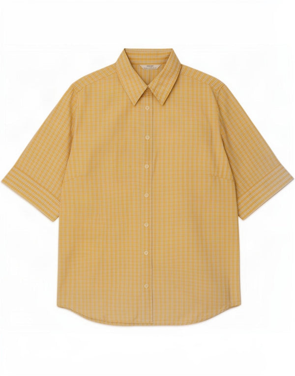 Marks & Spencer Γυναικείο πουκάμισο St. Michael UK 12 Medium Yellow Check
