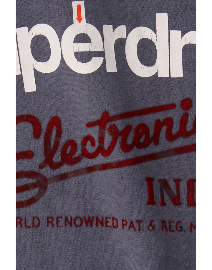 Γυναικείο γραφικό κουκούλα SUPERDRY UK 16 Large Navy Blue Colourblock