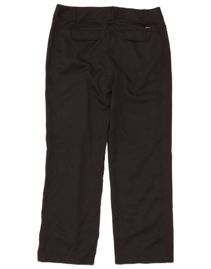 Γυναικείο ίσιο παντελόνι Chino IZOD US 10 μεγάλο W32 L30 μαύρο πολυεστέρα