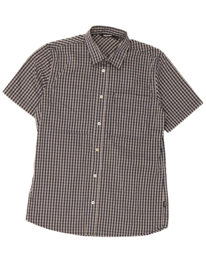 Ανδρικό κοντομάνικο πουκάμισο Rohan Μικρό Navy Blue Gingham Polyester