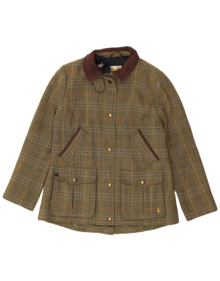 Joules Γυναικείο Country Jacket UK 16 Μεγάλο πράσινο καρό μαλλί