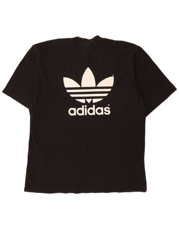 Ανδρικό γραφικό T-Shirt Adidas Top μεγάλο μαύρο βαμβακερό
