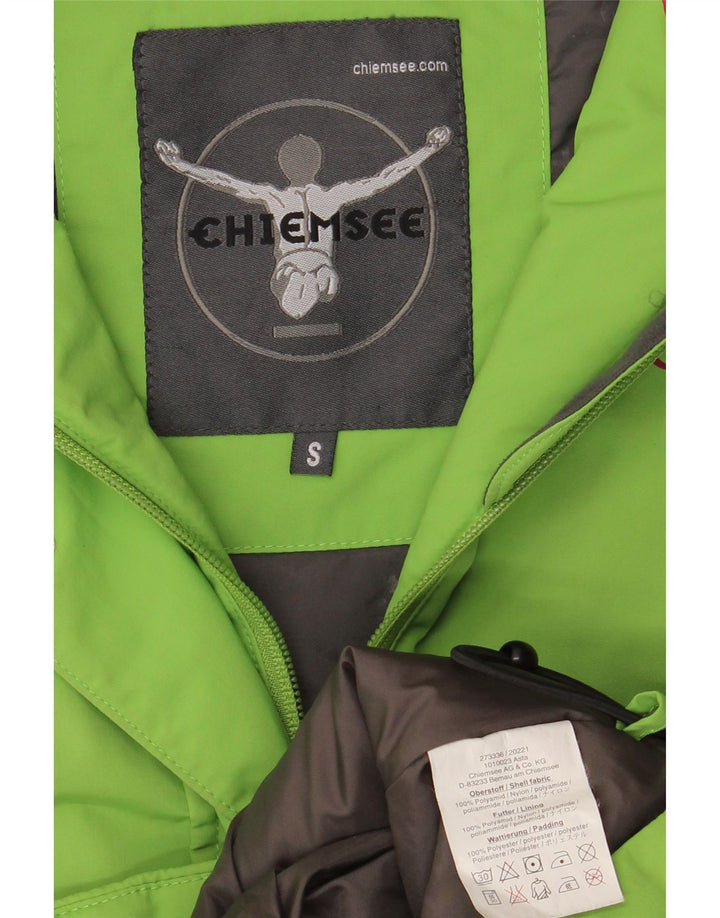 Chiemsee γυναικείο μπουφάν σκι με κουκούλα UK 10 Small Green Colourblock Polyamide