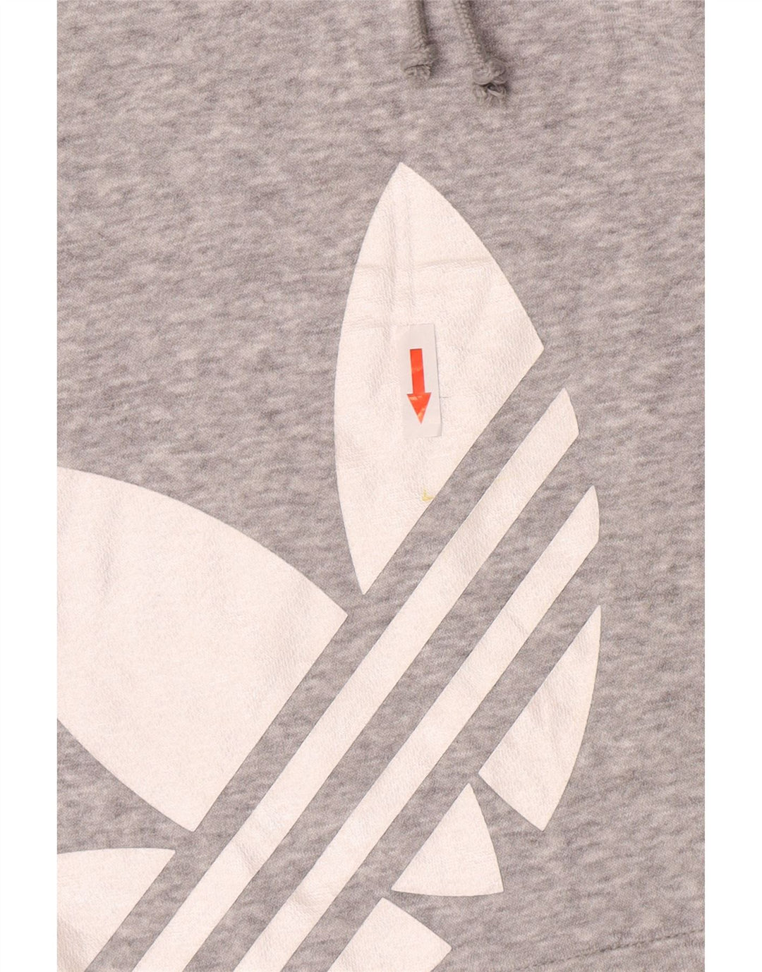 Adidas Γυναικεία Crop Graphic Oversized Hoodie Jumper UK 12 Medium Grey Cotton