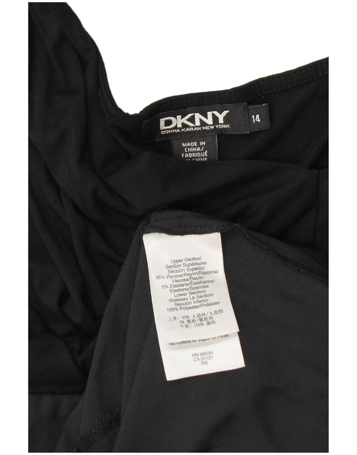 Γυναικείο φόρεμα Dkny Shift US 14 XL Μαύρο χρώμα, βισκόζη