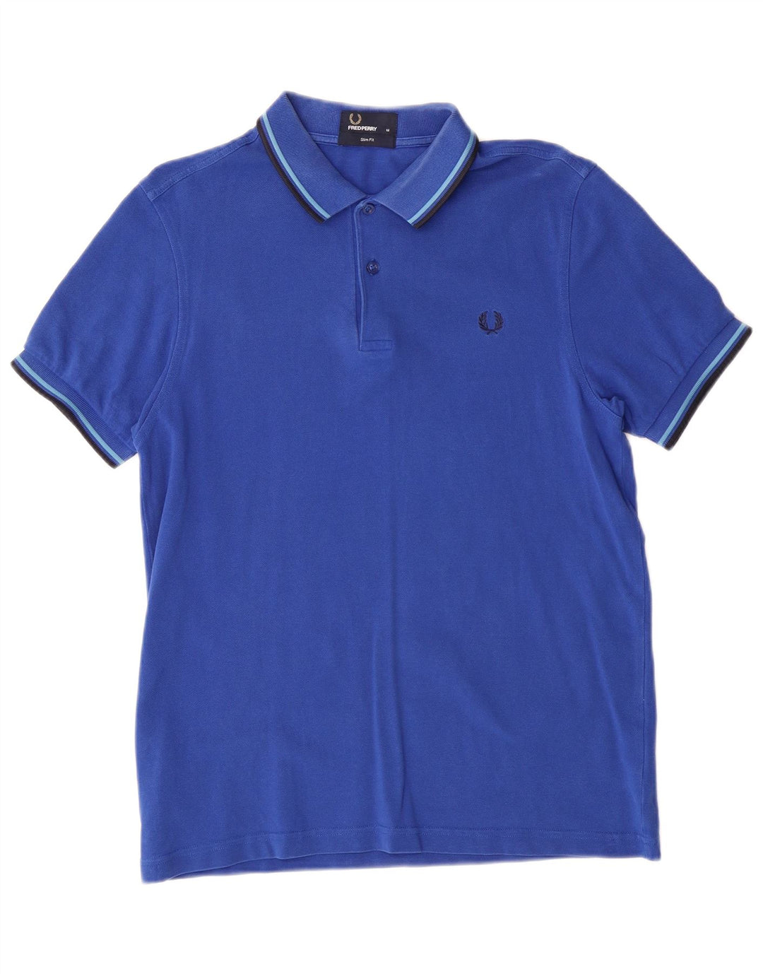 Fred Perry Ανδρικό πουκάμισο Polo Slim Fit, μεσαίο μπλε βαμβακερό