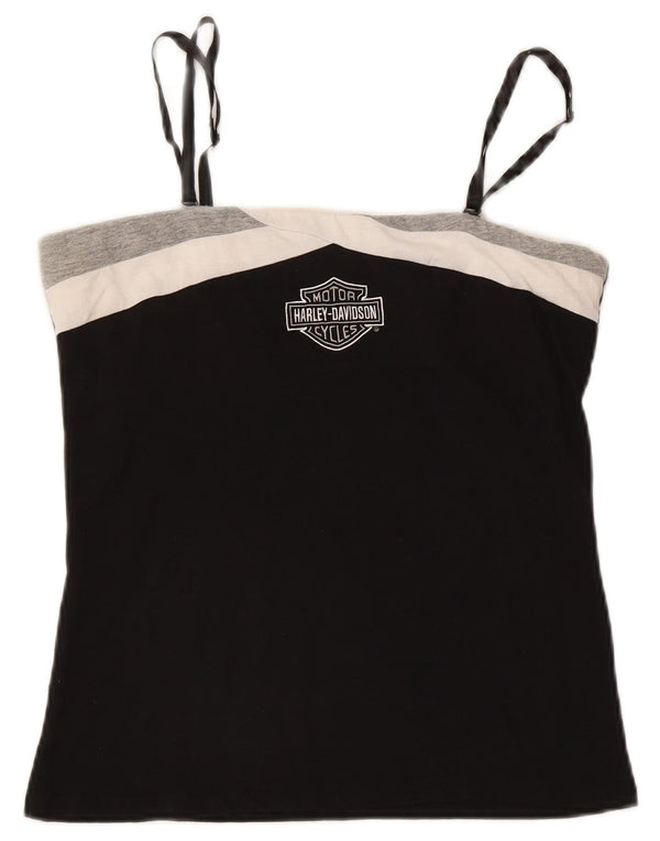 Harley Davidson Γυναικείο Graphic Crop Cami Top UK 14 Large Black Cotton