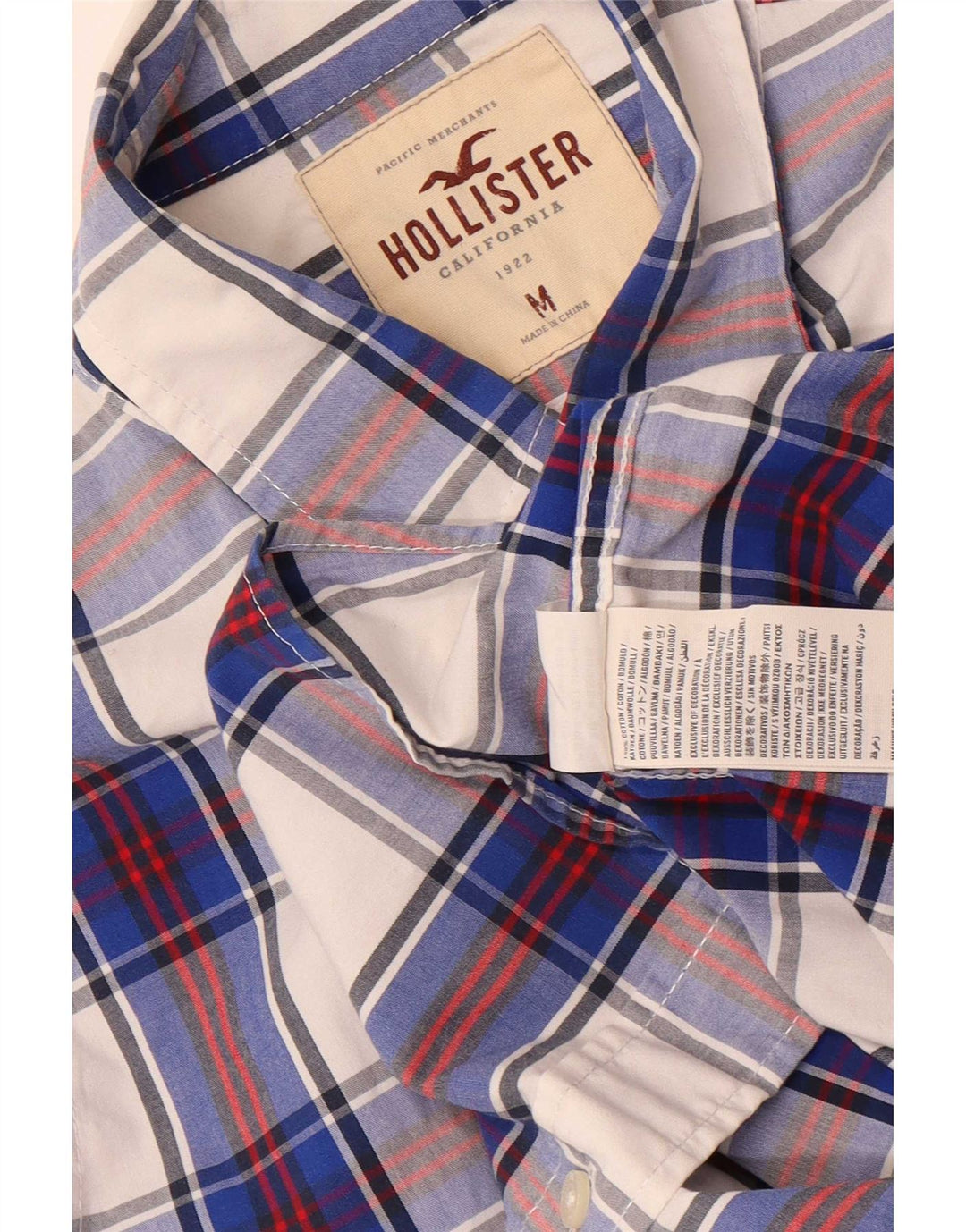 Ανδρικό πουκάμισο Hollister με μεσαίο μπλε βαμβάκι