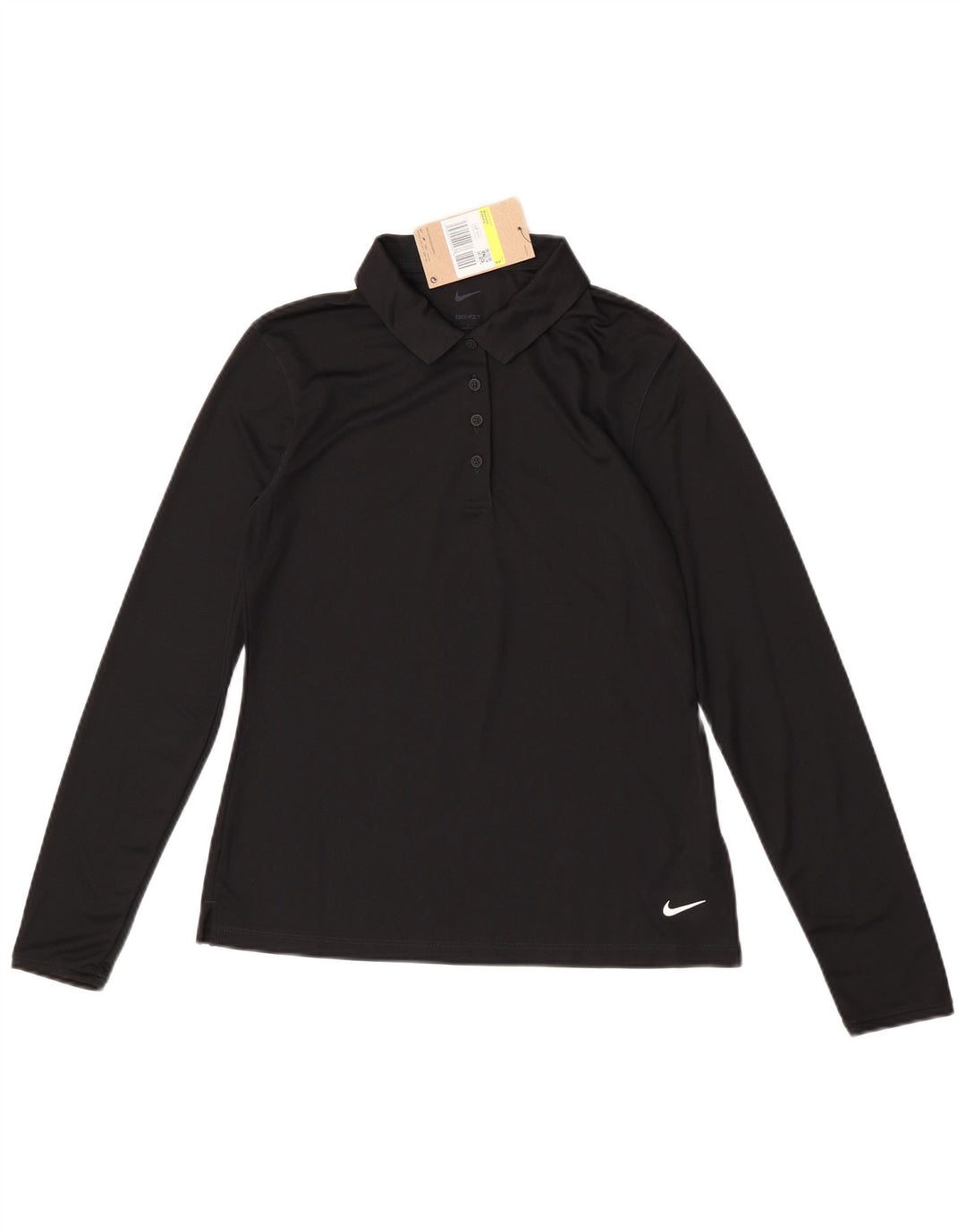 Nike Γυναικείο Dri Fit μακρυμάνικο μπλουζάκι πόλο μικρού μαύρου πολυεστέρα