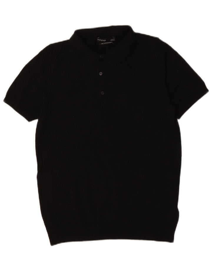 Marks & Spencer Ανδρικό πουκάμισο Polo Autograph Μικρό μαύρο βαμβακερό