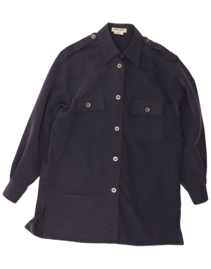 Γυναικείο παλτό Jaeger UK 14 Medium Navy Blue Modal
