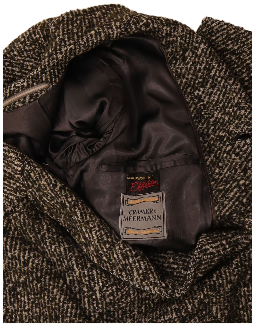 Ανδρικό πανωφόρι VINTAGE UK 38 Medium Khaki Flecked Wool