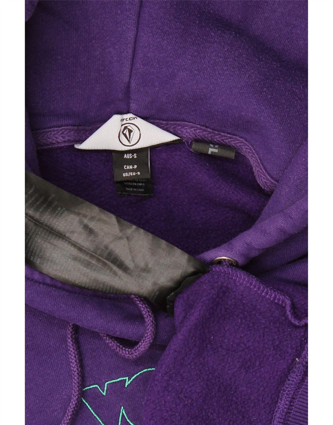 VOLCOM Γυναικεία γραφικά υπερμεγέθη κουκούλα UK 10 Small Purple