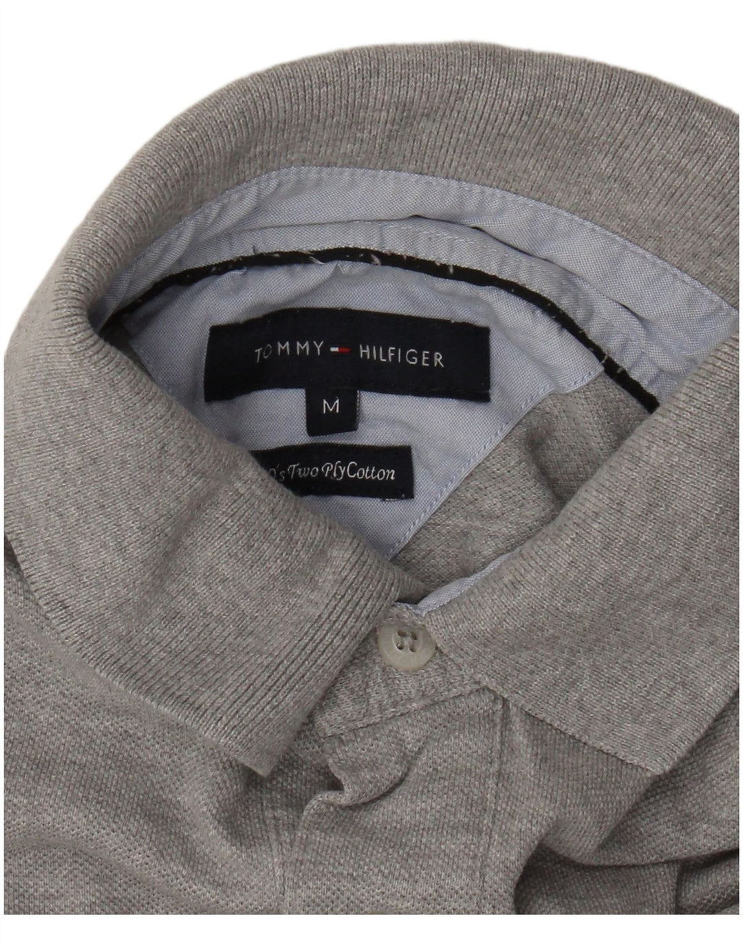 Ανδρικό μπλουζάκι πόλο Tommy Hilfiger, βαμβακερό μεσαίο γκρι