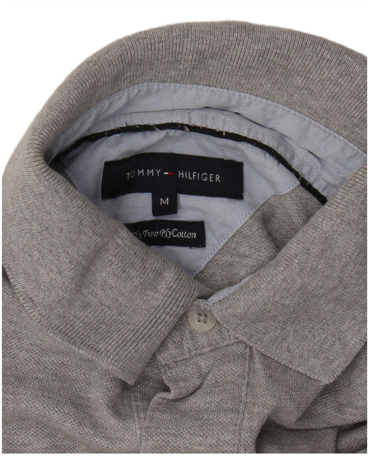 Ανδρικό μπλουζάκι πόλο Tommy Hilfiger, βαμβακερό μεσαίο γκρι