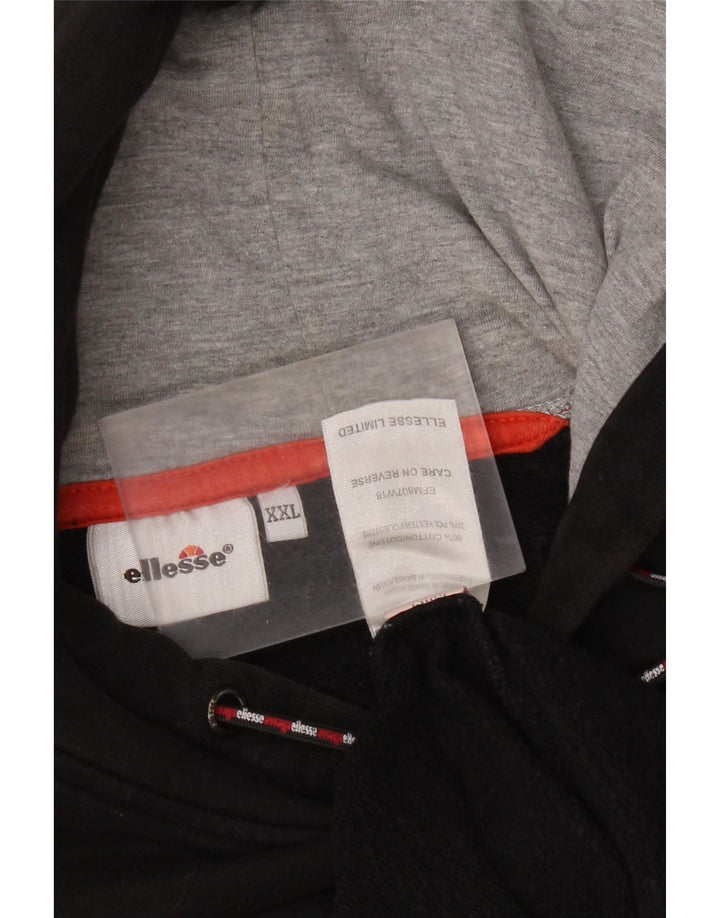 Ellesse Ανδρικό Γραφικό Φούτερ 2XL Μαύρο βαμβακερό