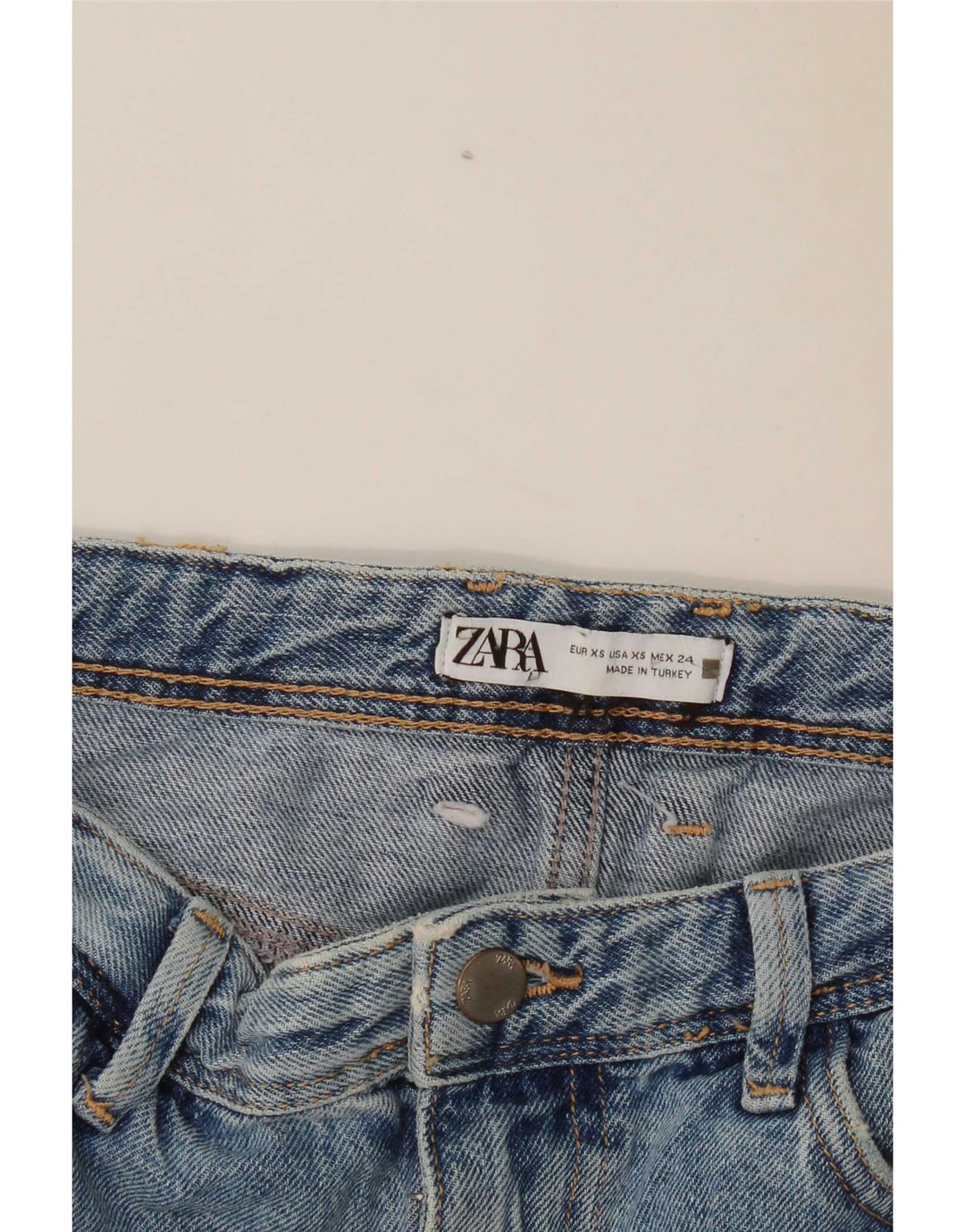 Zara Γυναικεία Maxi Distressed Τζιν Φούστα XS W24 Μπλε