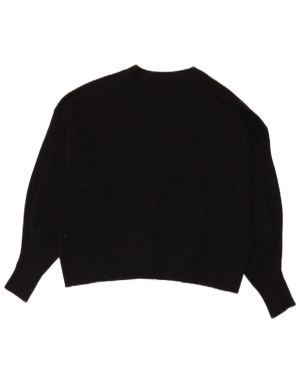 Zara Γυναικείο πουλόβερ ζακέτα υπερμεγέθη UK 10 Small Black Viscose