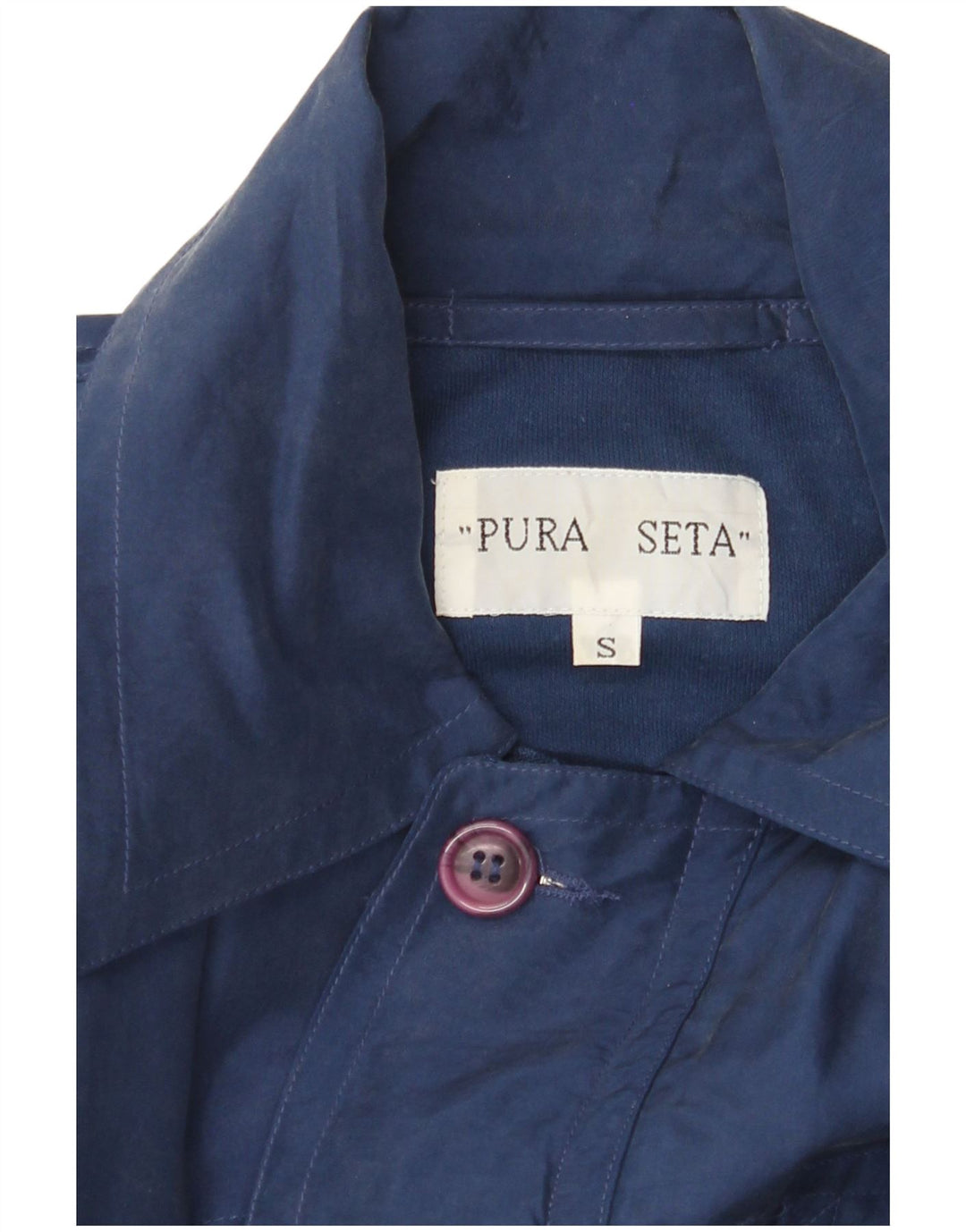 PURA SETA Ανδρικό Utility Jacket UK 36 Small Blue Silk