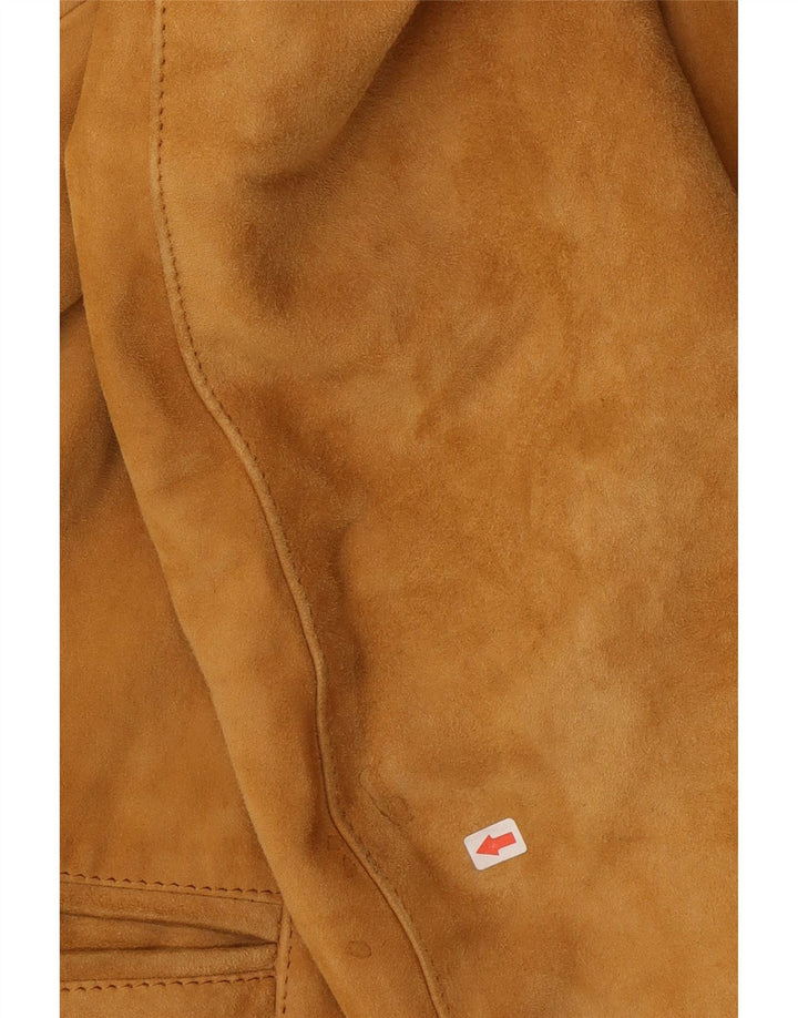 Monpel Γυναικείο Μπουφάν 2 κουμπιών Suede Blazer IT 48 XL Δερμάτινο μπεζ