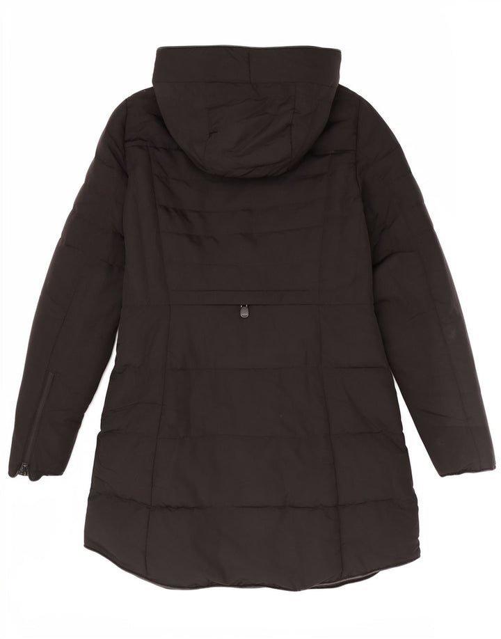 Zara Γυναικείο παλτό με κουκούλα UK 14 Medium Black