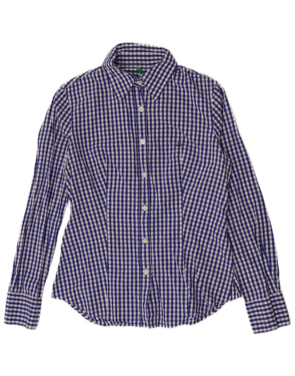 Γυναικείο πουκάμισο Benetton UK 10 Small Navy Blue Gingham